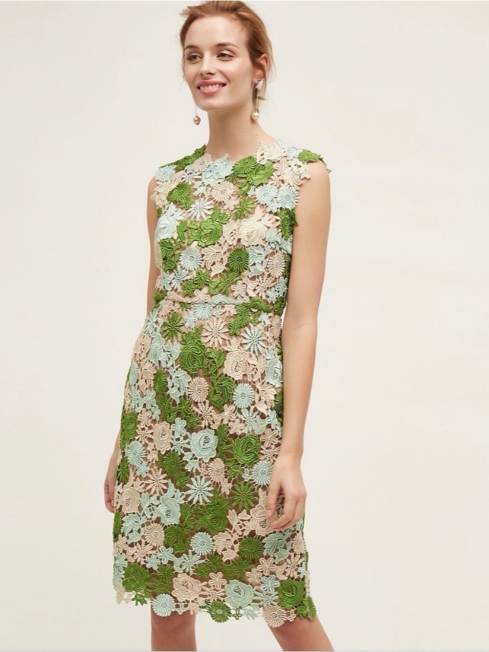 HD in Paris green garden lace pencil dress